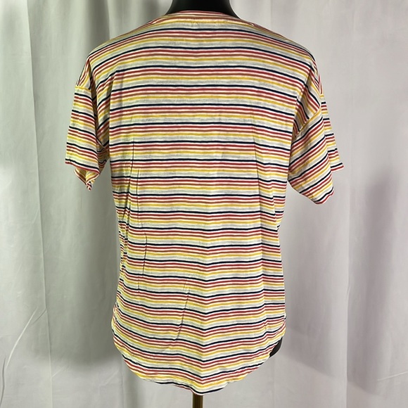 🛍 6 for $35 • Madewell Rainbow Striped Short Sleeve Cotton Tee - Picture 4 of 16